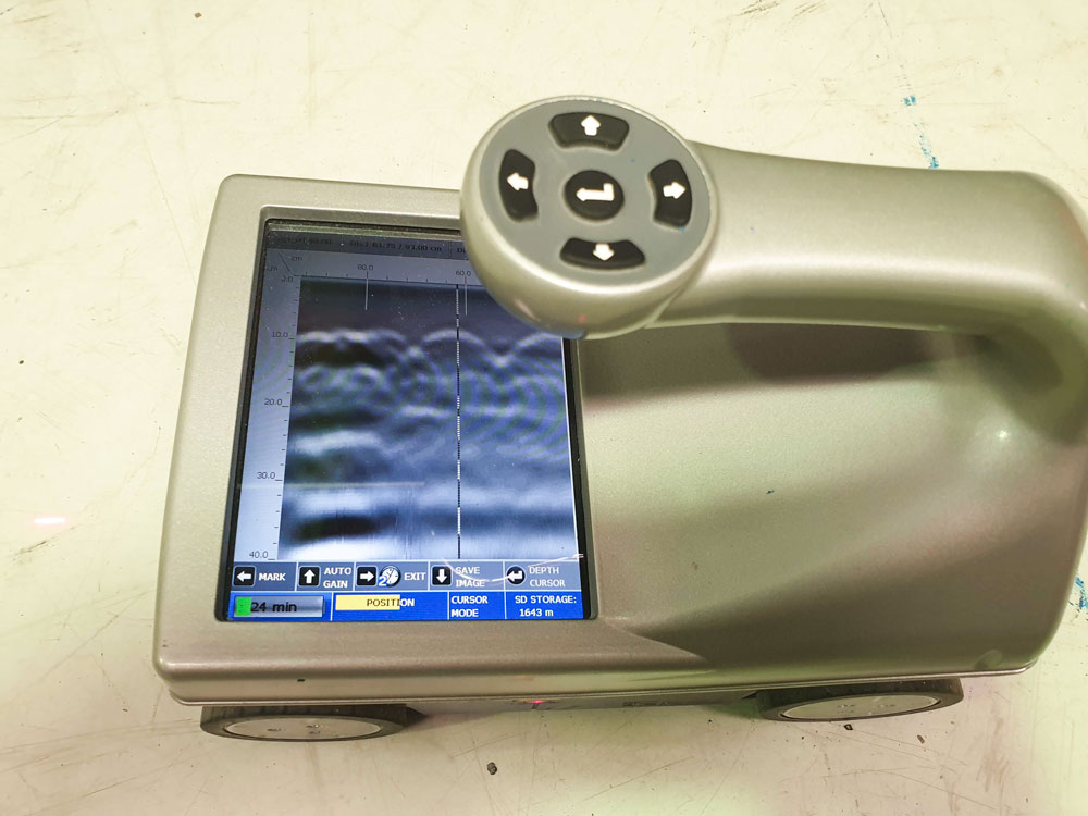 The GSSI StructureScan Mini HR concrete scanning unit used by LADS