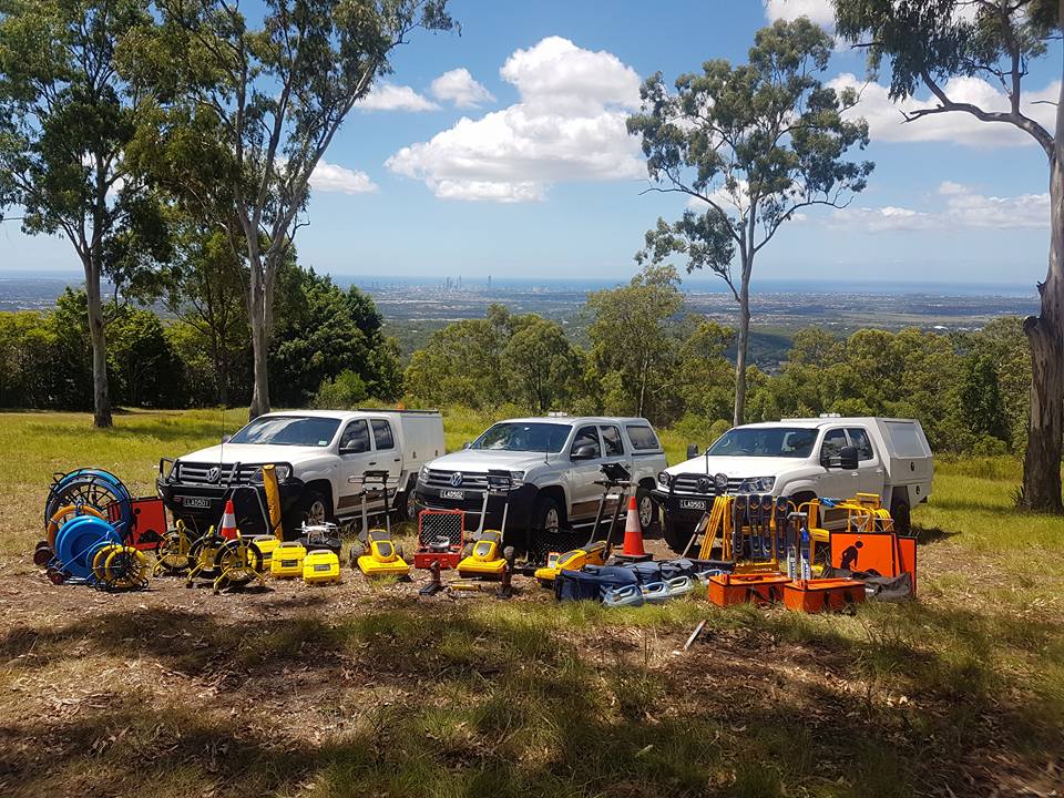 LADS service vehicles with the full range of locating equipment set out